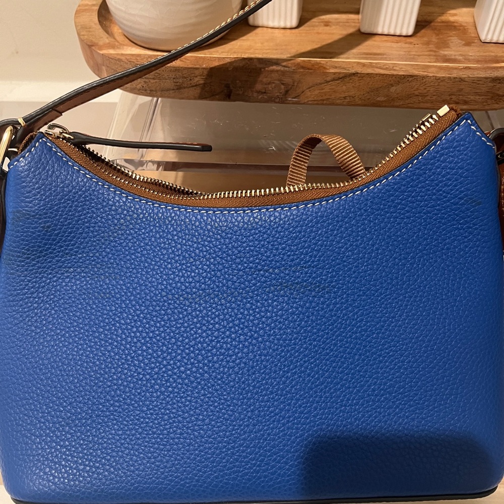 DOONEY & BOURKE French Blue Pebble Grain Leather Baguette Bag - Picture 9 of 13